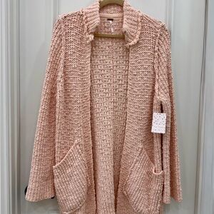 Free People NWT Peach Fuzz Waterfront Cardigan XS